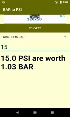 BAR to PSI converter android App screenshot 1