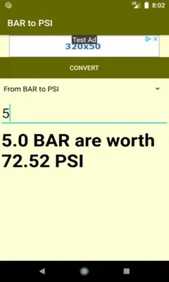 BAR to PSI converter android App screenshot 2